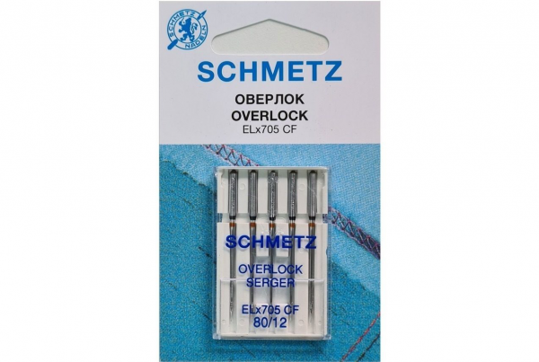 Иглы Schmetz для оверлока ELx705 CF №80, 5 шт в Мурманске
